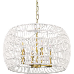 Ellie 4 Light 19 inch Modern Brushed Gold Chandelier Ceiling Light